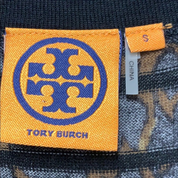 EUC Tory Burch Striped Animal Print Cardigan sz S - Picture 4 of 10